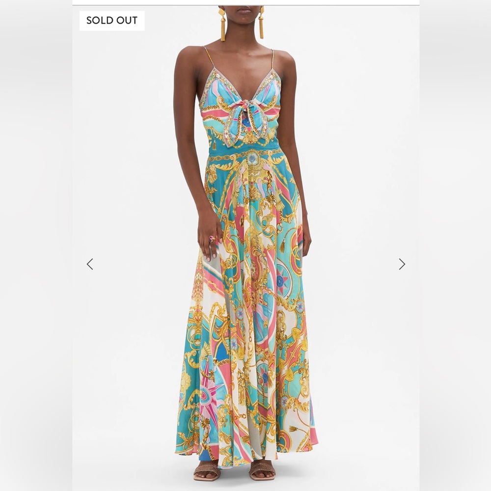 Camilla Sail Away with Me Print Silk Maxi Dress M like NEW